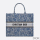 Dior Book Tote Brocart Motif Canvas Blue