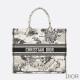 Dior Book Tote Toile de Jouy Zodiac Motif Canvas White