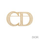 Dior CD Brooch Metal with White Crystals Gold