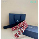Dior Oblique Monogram Leather Belts With Silver CD Buckle And Leather Strap 35 mm In Red Sale