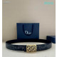 Dior Oblique Monogram Leather Belts With Gold Buckle And Leather Strap 35 mm In Black Online