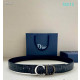 Dior Oblique Monogram Leather Belts With Black And Silver CD Buckle And Leather Strap 35 mm In Black