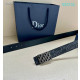 Dior Oblique Monogram Leather Belts With Gunmetal Buckle And Leather Strap 35 mm In Black