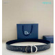 Dior Oblique Monogram Leather Belts With Black And Silver CD Buckle And Leather Strap 35 mm In Black Sale