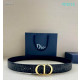 Dior Oblique Monogram Leather Belts With Gold CD Buckle And Leather Strap 35 mm In Black