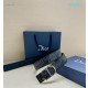 Dior Oblique Monogram Leather Belts With Gunmetal CD Buckle And Leather Strap 35 mm In Black