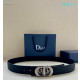 Dior CD Icon Leather Belts With Silver CD Buckle And Leather Strap 30 mm In Black Sale