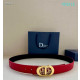 Dior CD Icon Leather Belts With Gold CD Buckle And Leather Strap 30 mm In Red Sale