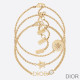 Dior Diorevolution Bracelet Set Chain and White Crystals Gold