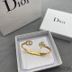 Dior Diorevolution Cuff Bracelet Metal and White Crystals Gold