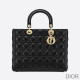 Large Lady Dior Bag Cannage Lambskin Black/Gold