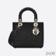 Dior Medium Lady D lite Bag Cannage Motif Canvas Black