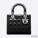 Dior Medium Lady Dior Bag Patent Cannage Calfskin Black/Silver