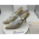 Dior J''Adior Slingback Pumps Women D Lace Macrame Motif Mesh White