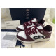 Dior B57 Dribble Low-Top Unisex Sneaker Burgundy and White Smooth Calfskin with Beige and Black