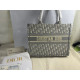 Dior Book Tote Grey Dior Oblique Embroidery