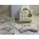 Dior Mini Lady Dior Bag Patent Cannage Calfskin White